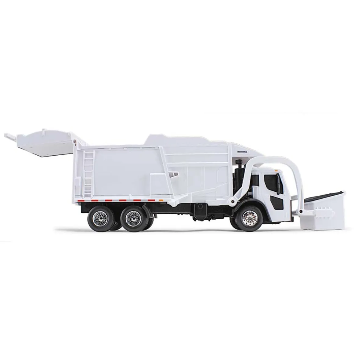 1/25 White Mack LR Garbage Truck w/ McNeilus Meridian Loader & Dumpster (Includes Lights & Sounds!)