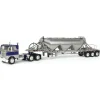 1/64 White-Freightliner Cabover w/ Tri-Axle Pneumatic Tanker, Gray & Blue, DCP by First Gear
