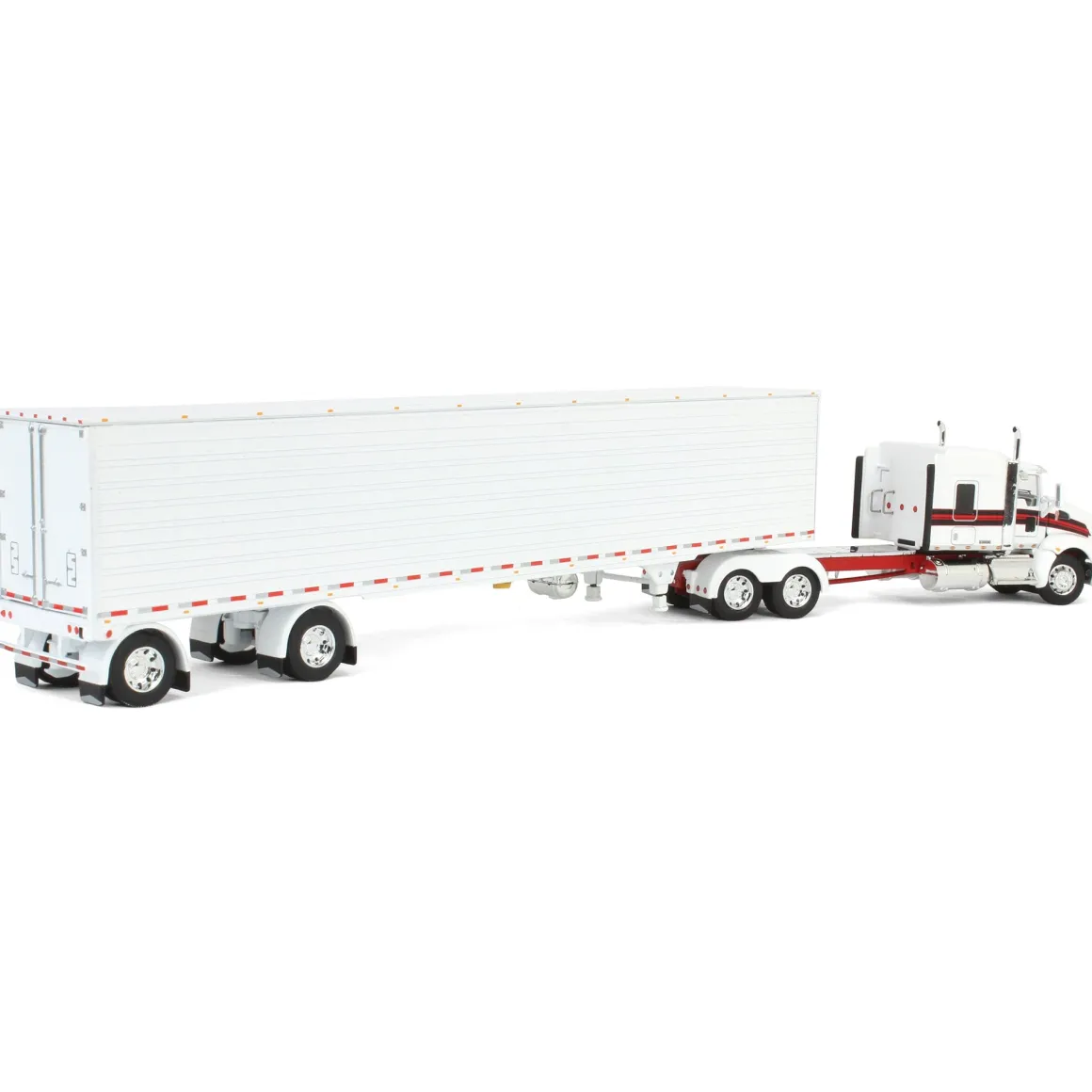 1/64 White/Red Kenworth T660 with Spread Axle Reefer Trailer, DCP by First Gear