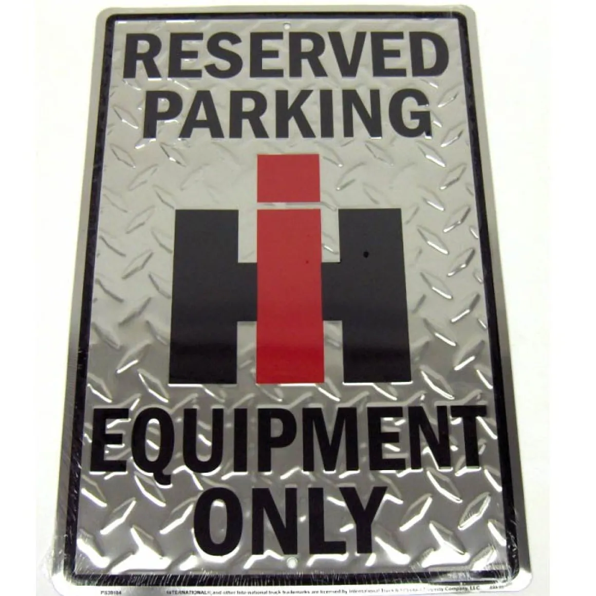 12 x 18 Diamond Tin sign RESERVED PARKING IH EQUIPMENT ONLY