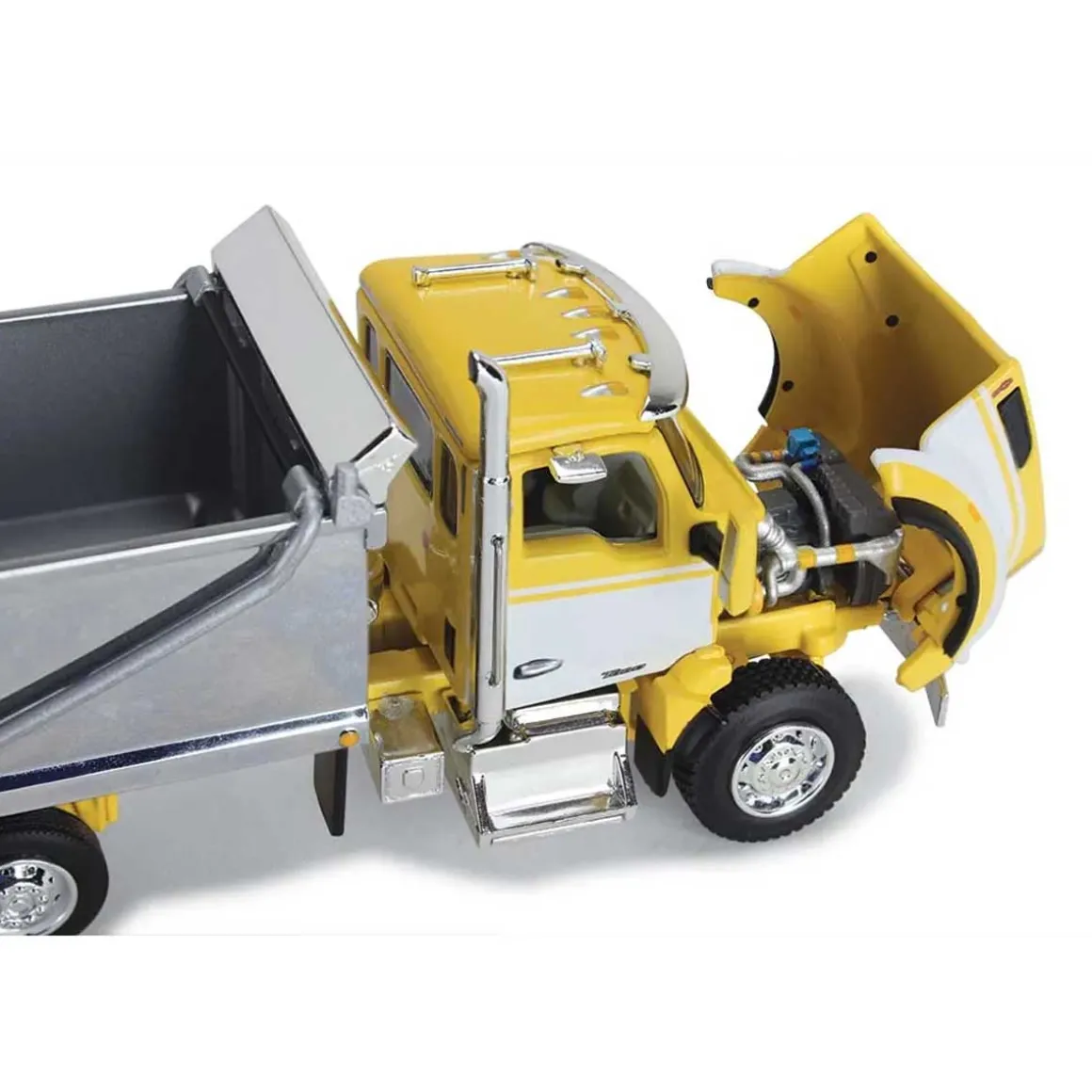 1/64 Yellow, White & Chrome Kenworth T880 Rogue Dump, DCP by First Gear
