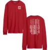 Adult IH Faith Family Farming Flag Red Long Sleeve Shirt