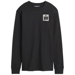 Adult IH Faith Family Farming Flag Black Long Sleeve Shirt