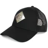Allis Chalmers Liquid Metal Logo Black Mesh Back Hat