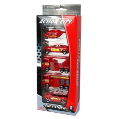 (Approx. 1/64 Scale) Action City 5 Piece Fire Vehicle Set