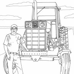 Art of the Tractor Coloring Book with 80 Pages