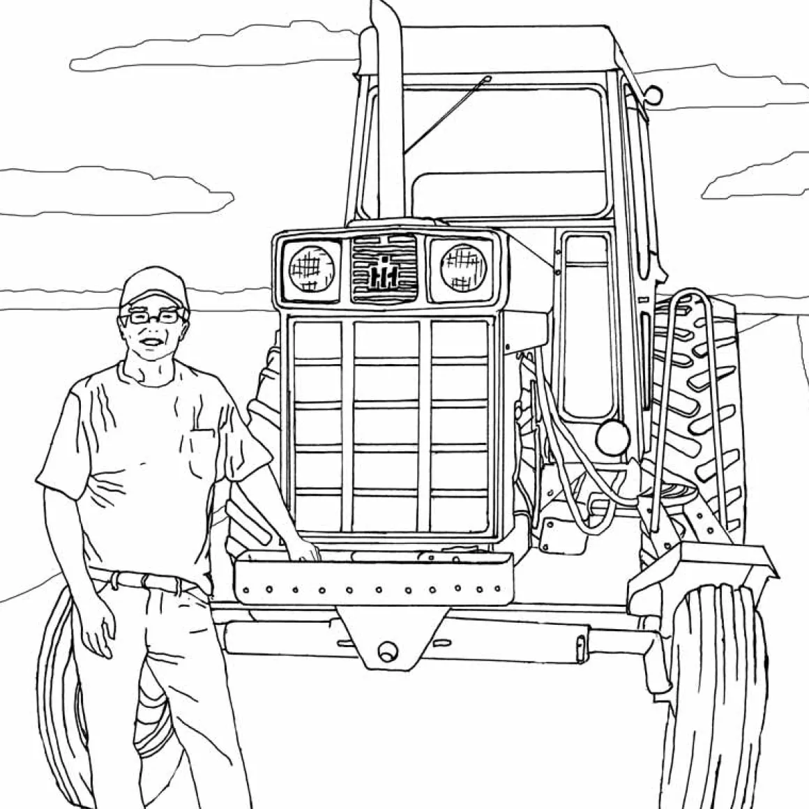 Art of the Tractor Coloring Book with 80 Pages
