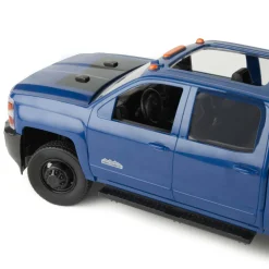 (B&D) - 1/16 ERTL Big Farm Blue Chevrolet Pickup Truck with Trailer & 6 Round Bales - Damaged Item