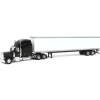 (B&D) 1/64 Black Peterbilt 379 with Sleeper and 53' Trailer with Single Rear Door - Damaged Box