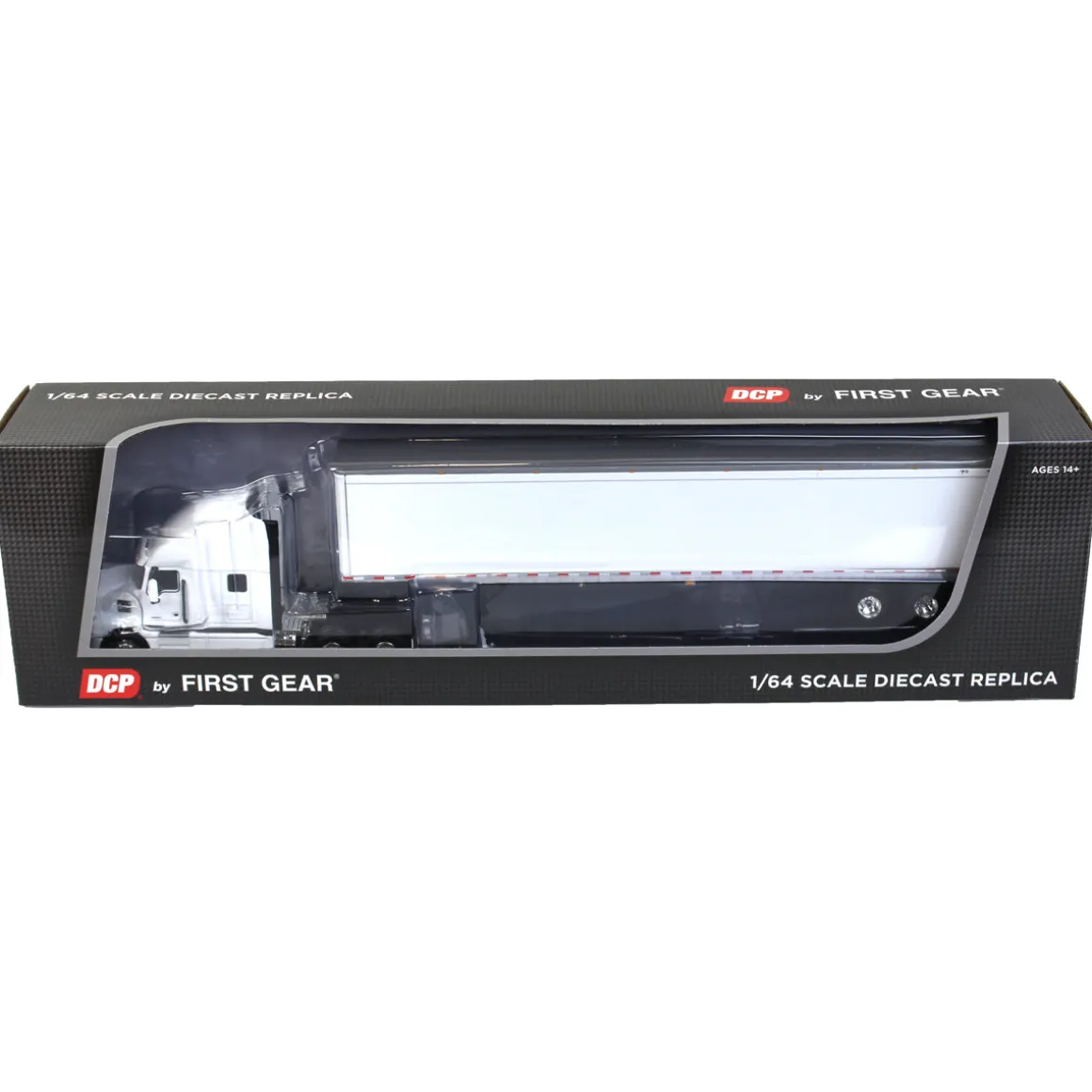 (B&D) 1/64 Mack Anthem Sleeper Cab, White with White 53ft Box Trailer by First Gear - Damaged Item