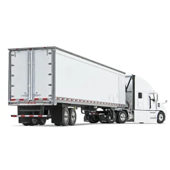 (B&D) 1/64 Mack Anthem Sleeper Cab, White with White 53ft Box Trailer by First Gear - Damaged Item