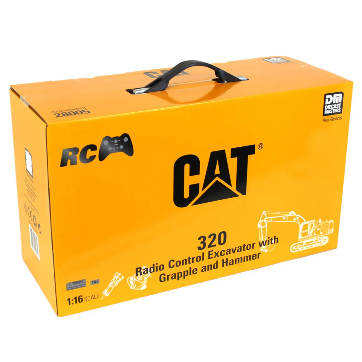 (B&D) 1/16 Radio Control Caterpillar 320 Excavator with Bucket, Grapple and Hammer - Damaged Box