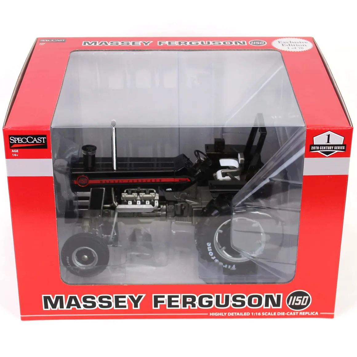 Black Chase Unit ~ 1/16 Massey Ferguson 1150 with ROPS & Firestone Tires