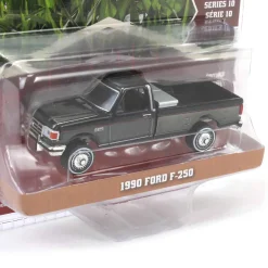 Black Chrome Super Chase ~ 1/64 1990 Ford F-250 with Tool Box, Raven Black & Medium Silver Metallic Combination Two-Tone, Down on the Farm Series 10