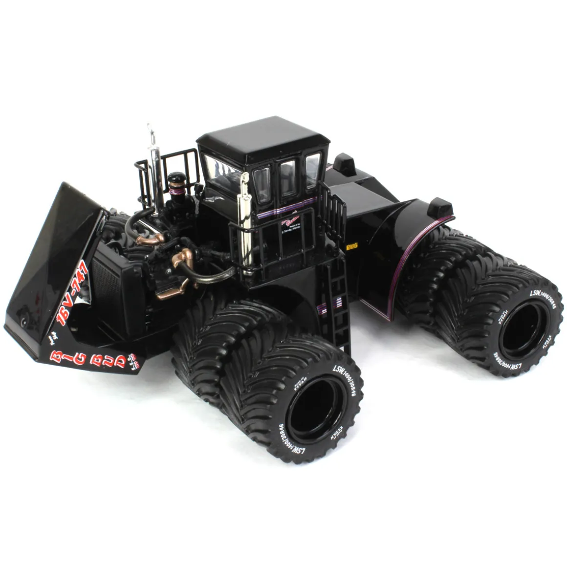 Black Edition ~ 1/64 High Detail Big Bud 16V-747 Silver Series Detroit 1100 HP with Titan Goodyear LSW Tires