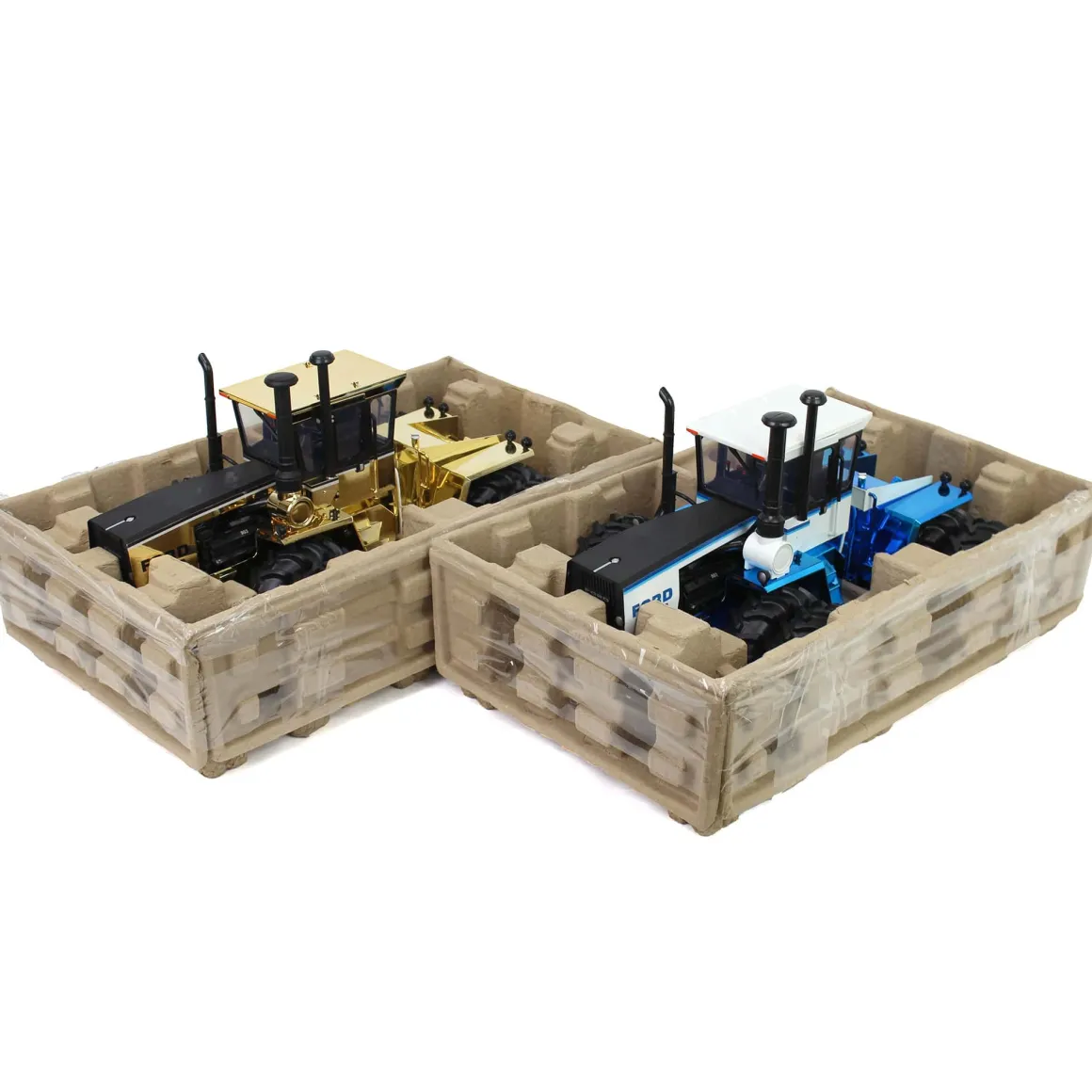Blue & Gold Chrome Set of 2 ~ 1/16 Ford FW-30 4WD w/ Duals, Toy Tractor Times 41st Anniv, ERTL Prestige Collection