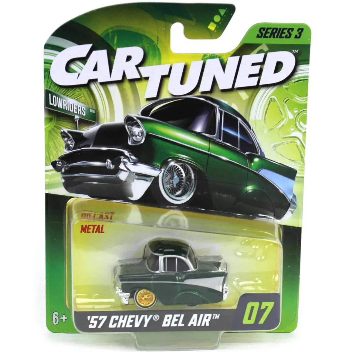 CarTuned 1957 Chevy Bel Air Lowrider, Green & Gold, Mainline Series 3