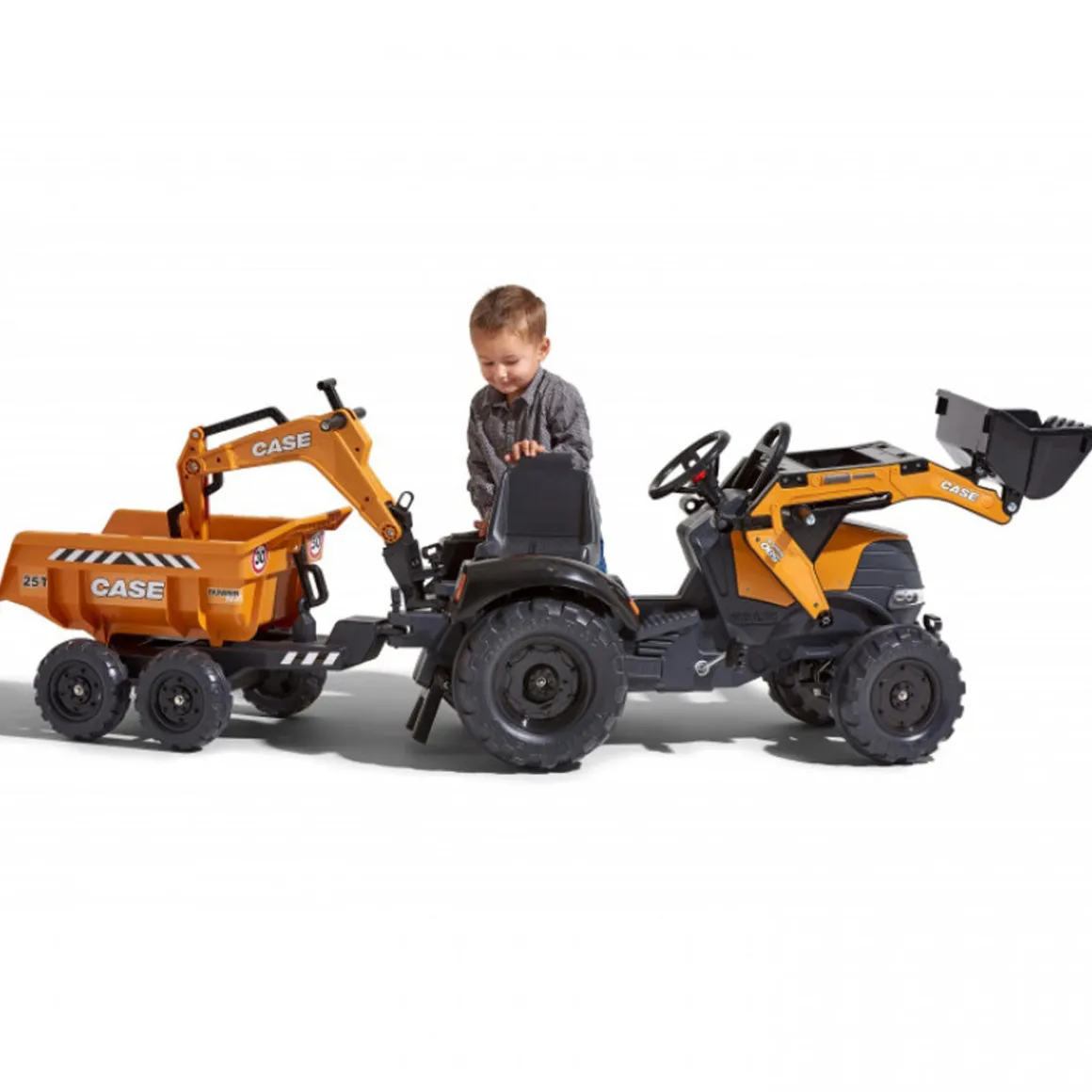 Case 580 Super N Pedal Backhoe with Front Loader, Rear Excavator & Trailer
