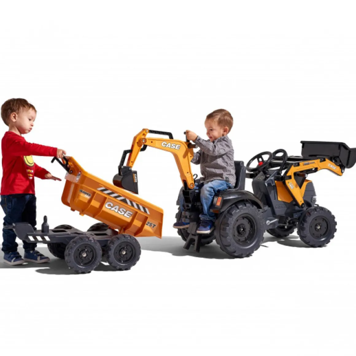 Case 580 Super N Pedal Backhoe with Front Loader, Rear Excavator & Trailer