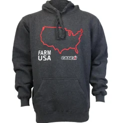Case IH Farm USA Charcoal Grey Hooded Sweatshirt