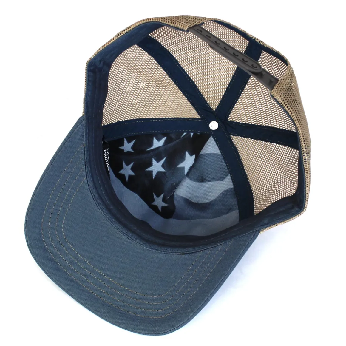 Case IH Vintage Blue Twill Trucker Cap with Ivory Mesh Back