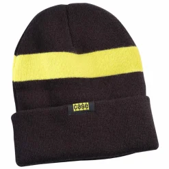 Case Knit Beanie with Safety Yellow Stripe