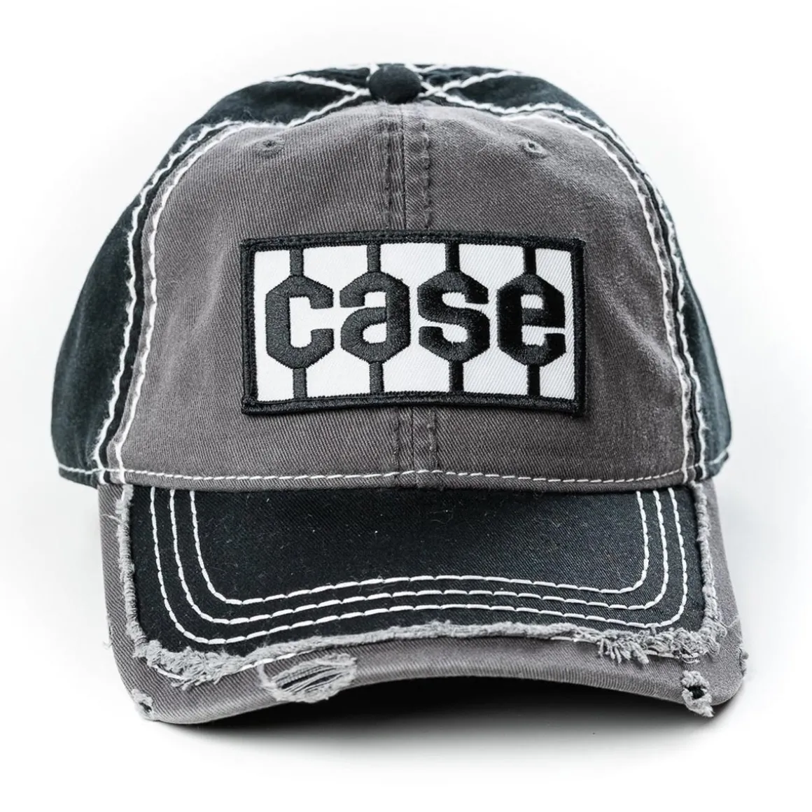 CASE Tire Tread Logo Gray & Black Distressed Hat