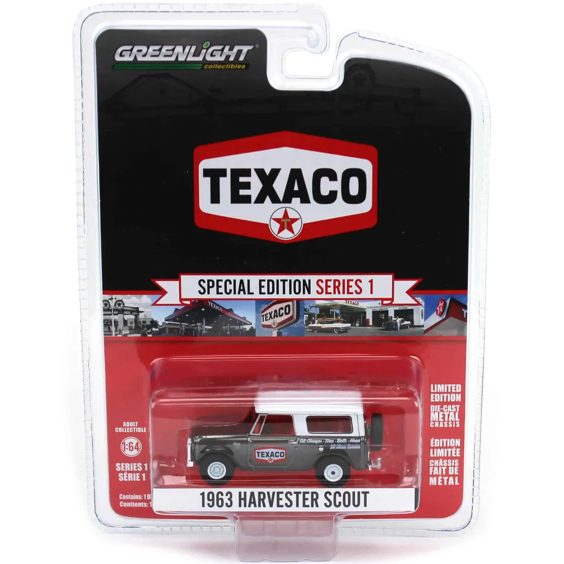 Charcoal Chrome Super Chase ~ 1/64 1963 Harvester Scout, Texaco Special Edition Series 1