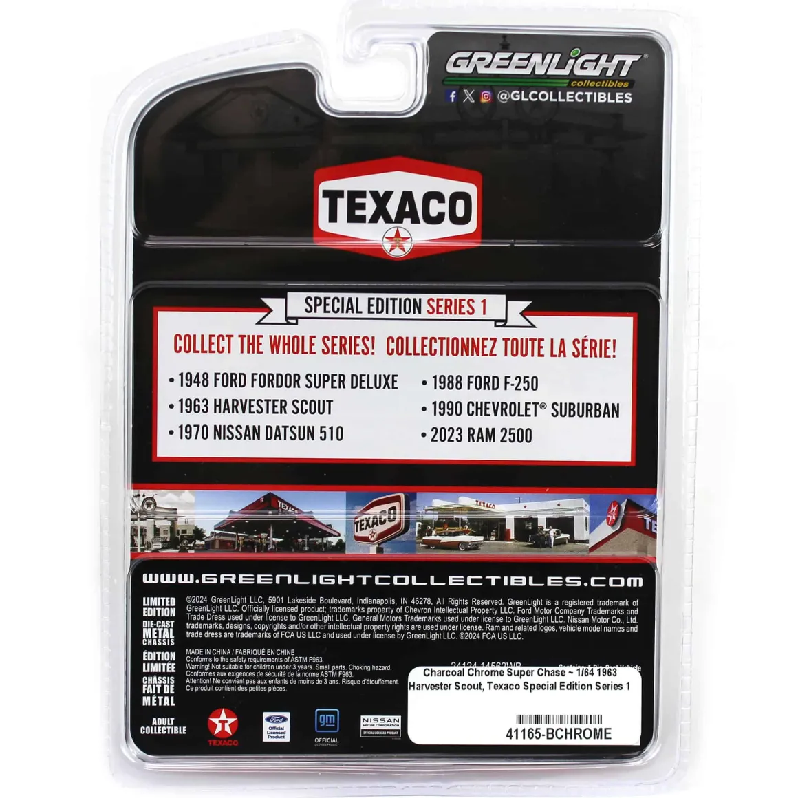 Charcoal Chrome Super Chase ~ 1/64 1963 Harvester Scout, Texaco Special Edition Series 1