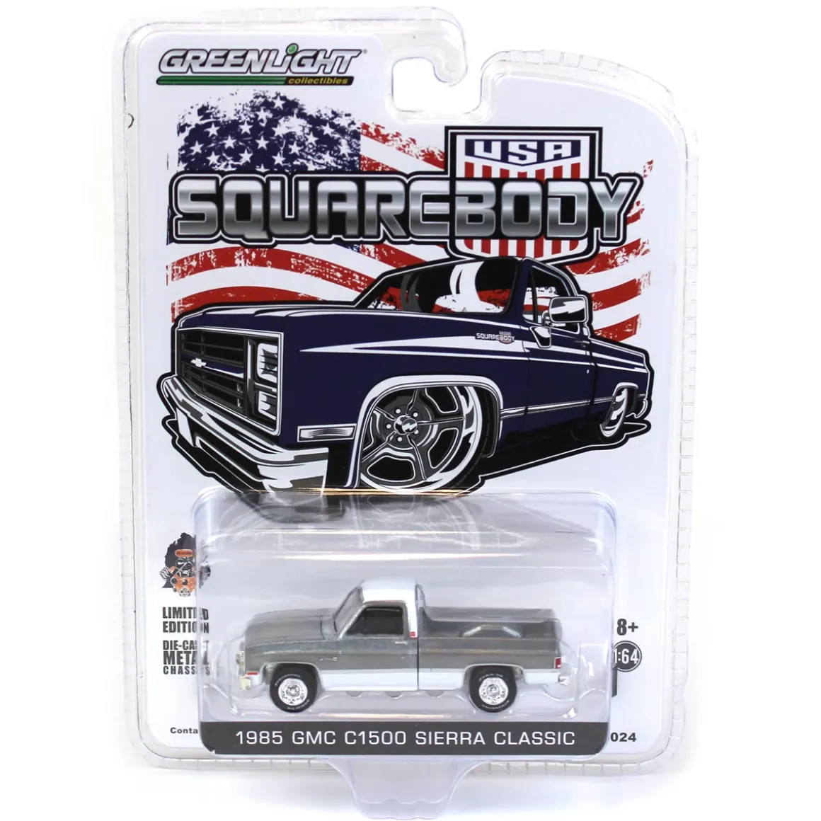 Chase Unit ~ 1/64 1985 GMC C1500 Sierra Classic, Squarebody Greenlight Exclusive
