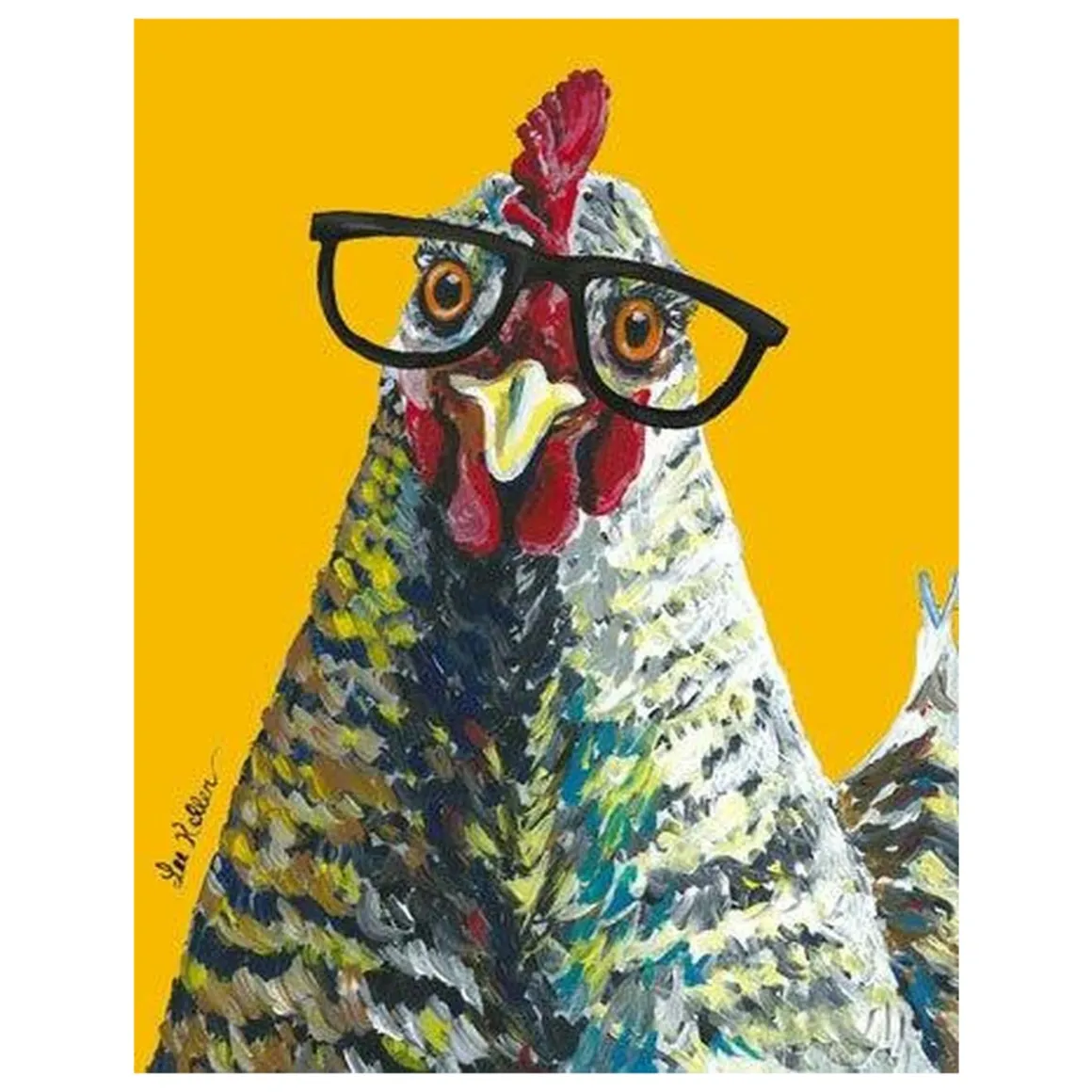 Chicken Glasses 16" x 12.5" Tin Sign