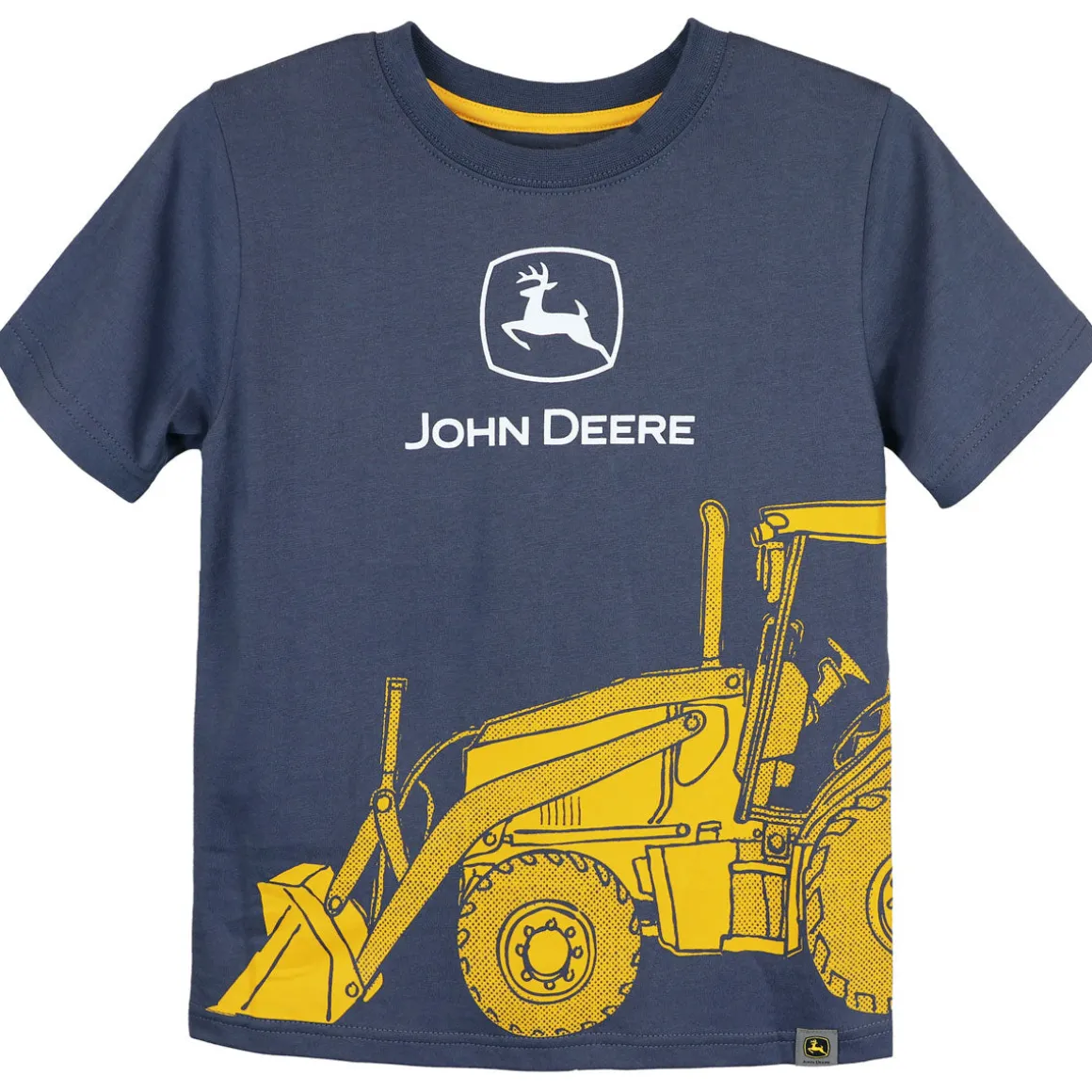 Childrens John Deere Construction Backhoe Loader Blue Short Sleeve T-Shirt