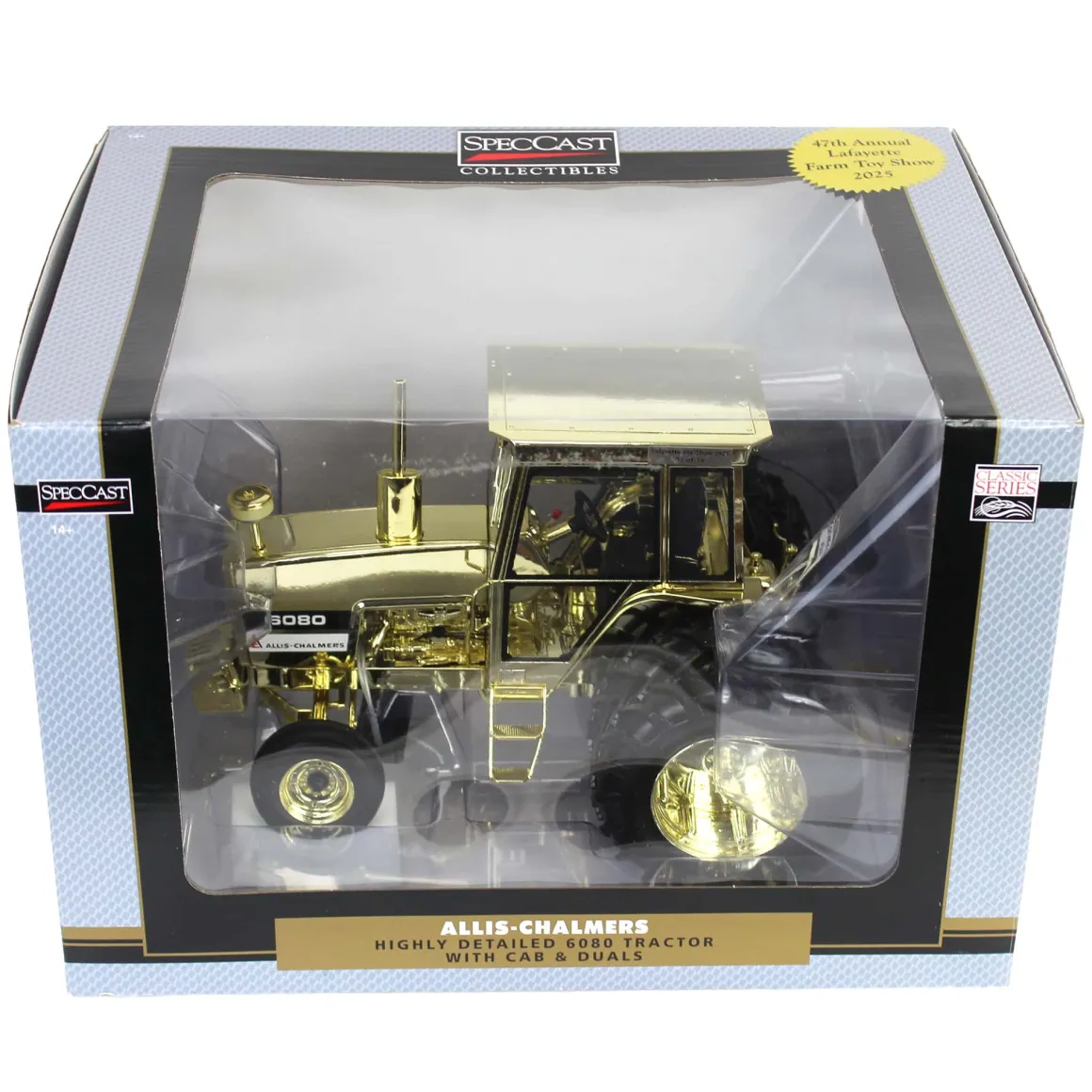 Chrome Set of 2 ~ 1/16 Allis Chalmers 6080 Tractor, 2025 Lafayette Farm Toy Show
