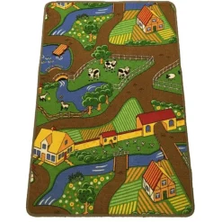 Double-Sided Farm & Street Play Carpet, 32in x 47in