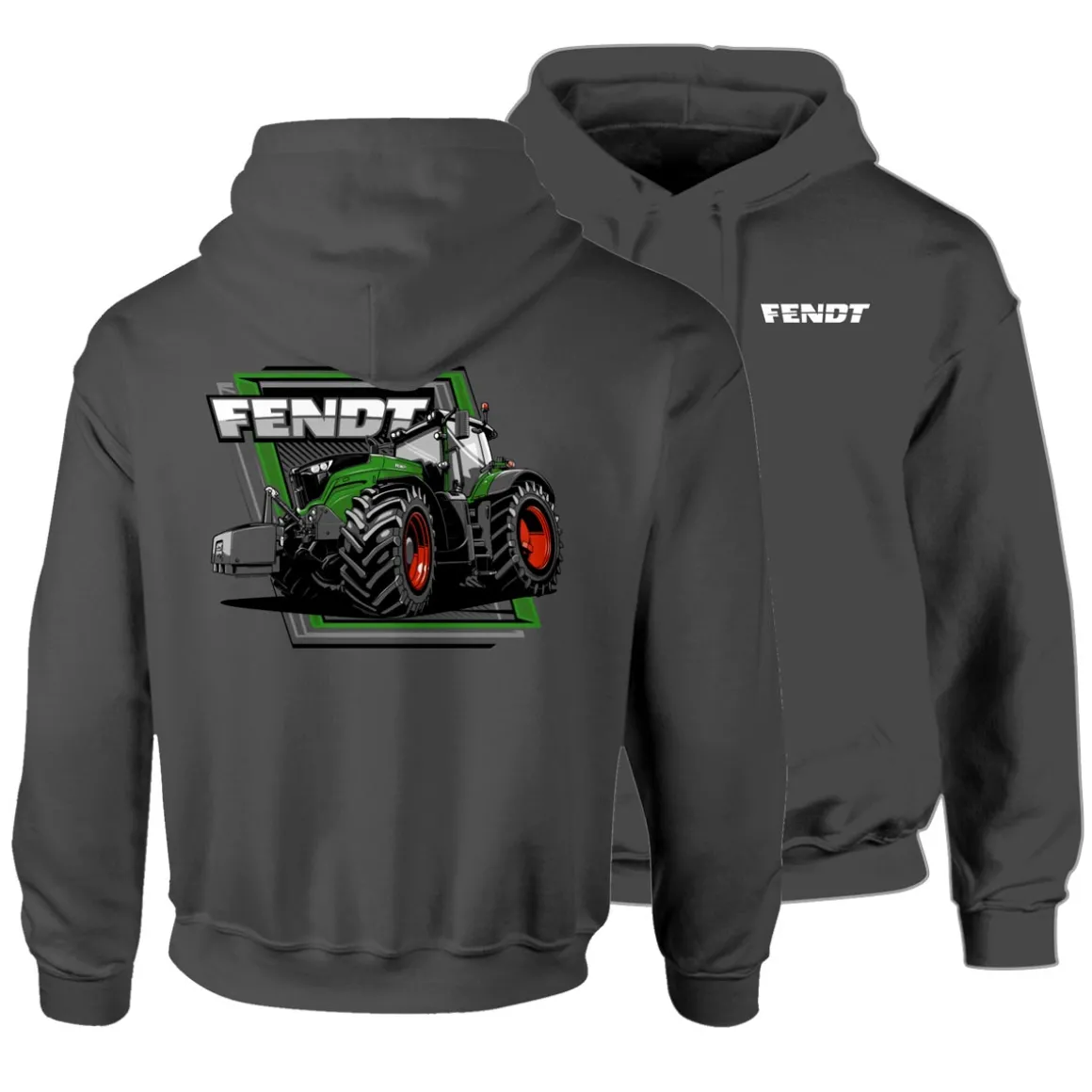 Fendt 1050 Tractor Charcoal Grey Hooded Sweatshirt