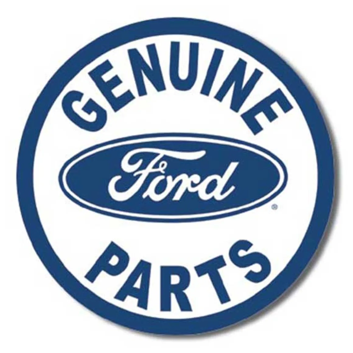 Genuine Ford Parts Round Tin Sign