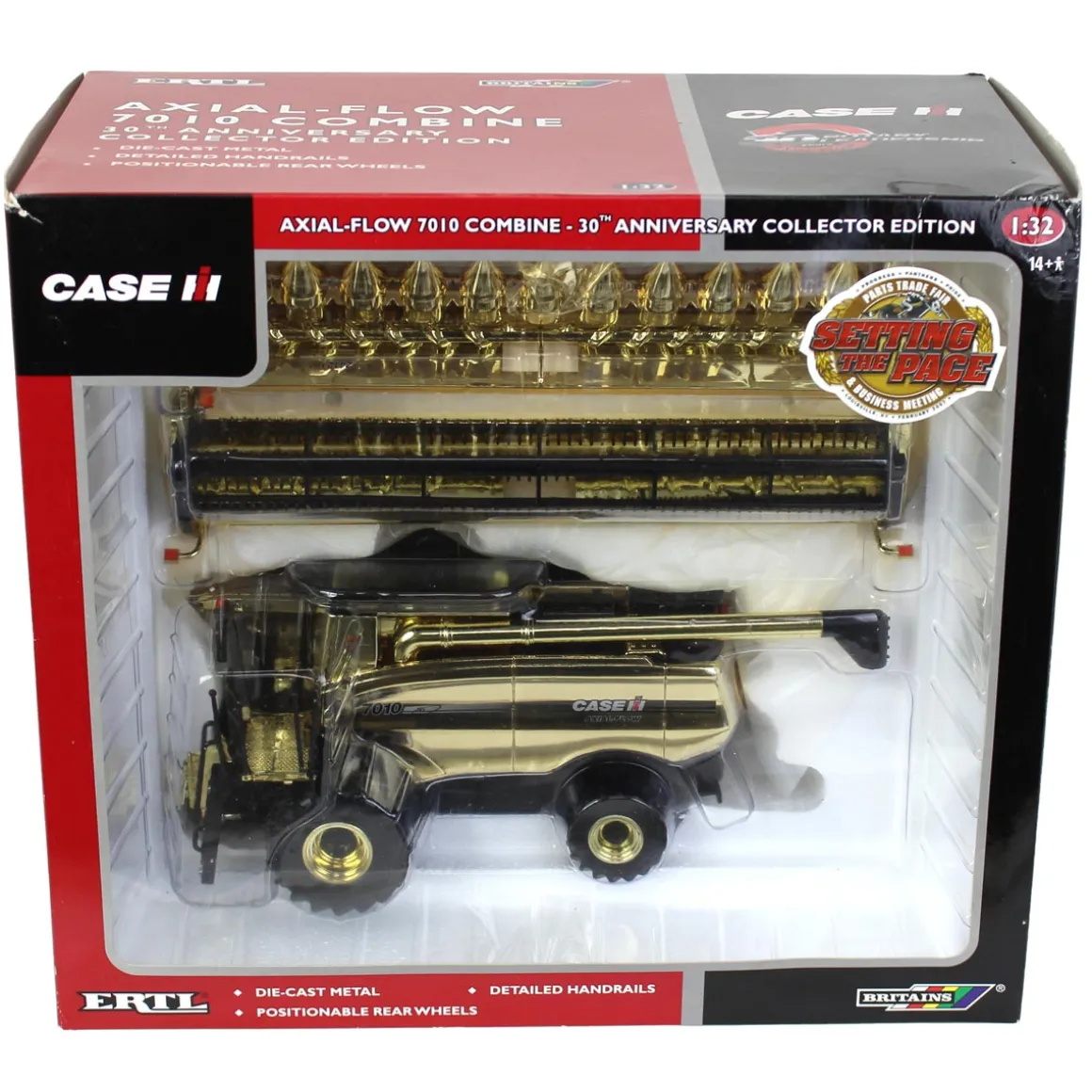 Gold Chrome ~ 1/32 Case IH 7010 Axial Flow Combine, 30th Anniversary Collector Edition