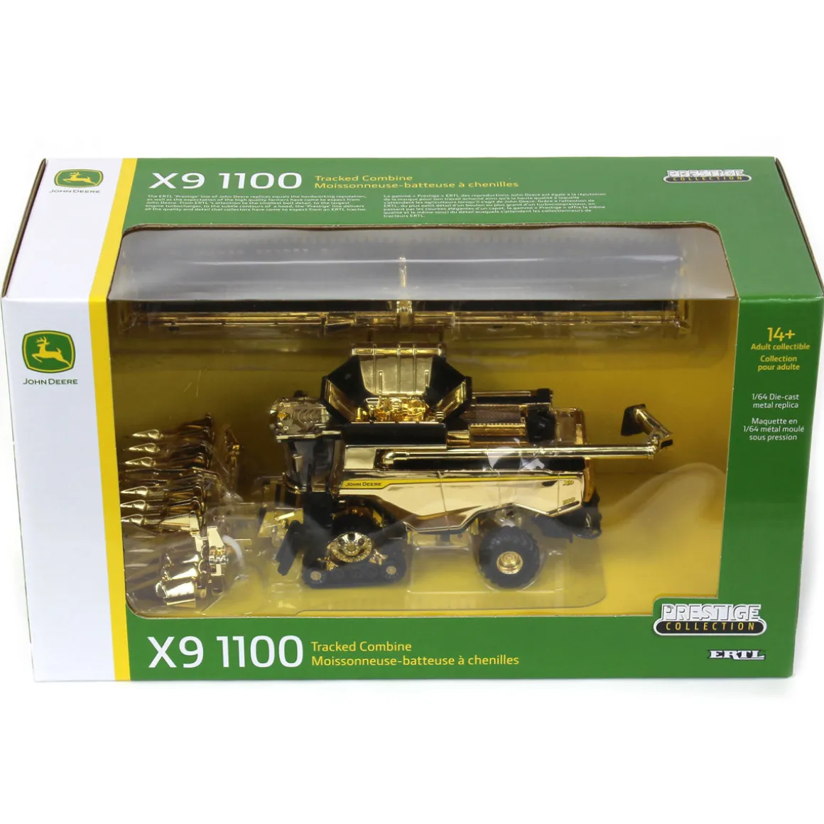 Gold Chrome ~ 1/64 John Deere X9 1100 Combine on Tracks, 2022 John Deere EXPO