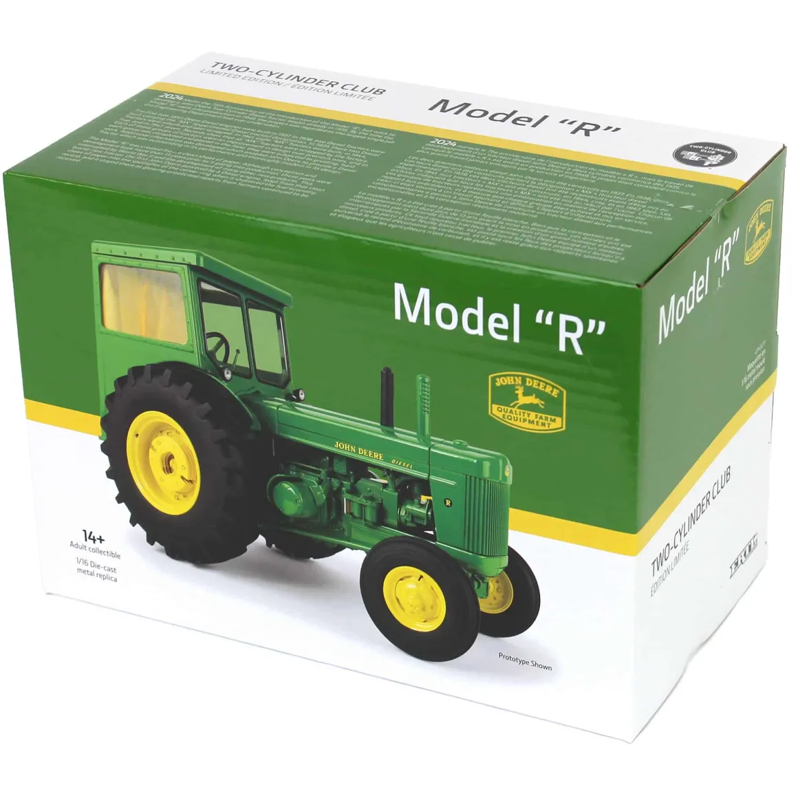 Gold Chrome Chase Unit ~ 1/16 John Deere Model "R" with Cab, 2024 Two Cylinder Club