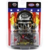 Gold Rim Chase Unit ~ 1/64 M2 Machines 1969 Ford Mustang Funny Car, Pearl Black & Red, Hobby Exclusive