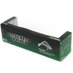 Green Chrome Chase Unit ~ 1/64 Lime Green Gooseneck Trailer with Red & White Conspicuity Stripes, Hobby Exclusive