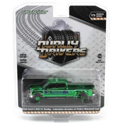 Green Chrome Super Chase ~ 1/64 2019 Ford F-350 XL Dually, Columbus Division of Police Mounted Unit, Dually Drivers Series 15