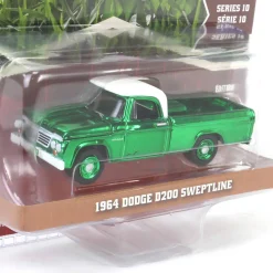 Green Chrome Super Chase ~ 1/64 1964 Dodge D-200 Sweptline, Turf Green & White, Down on the Farm Series 10