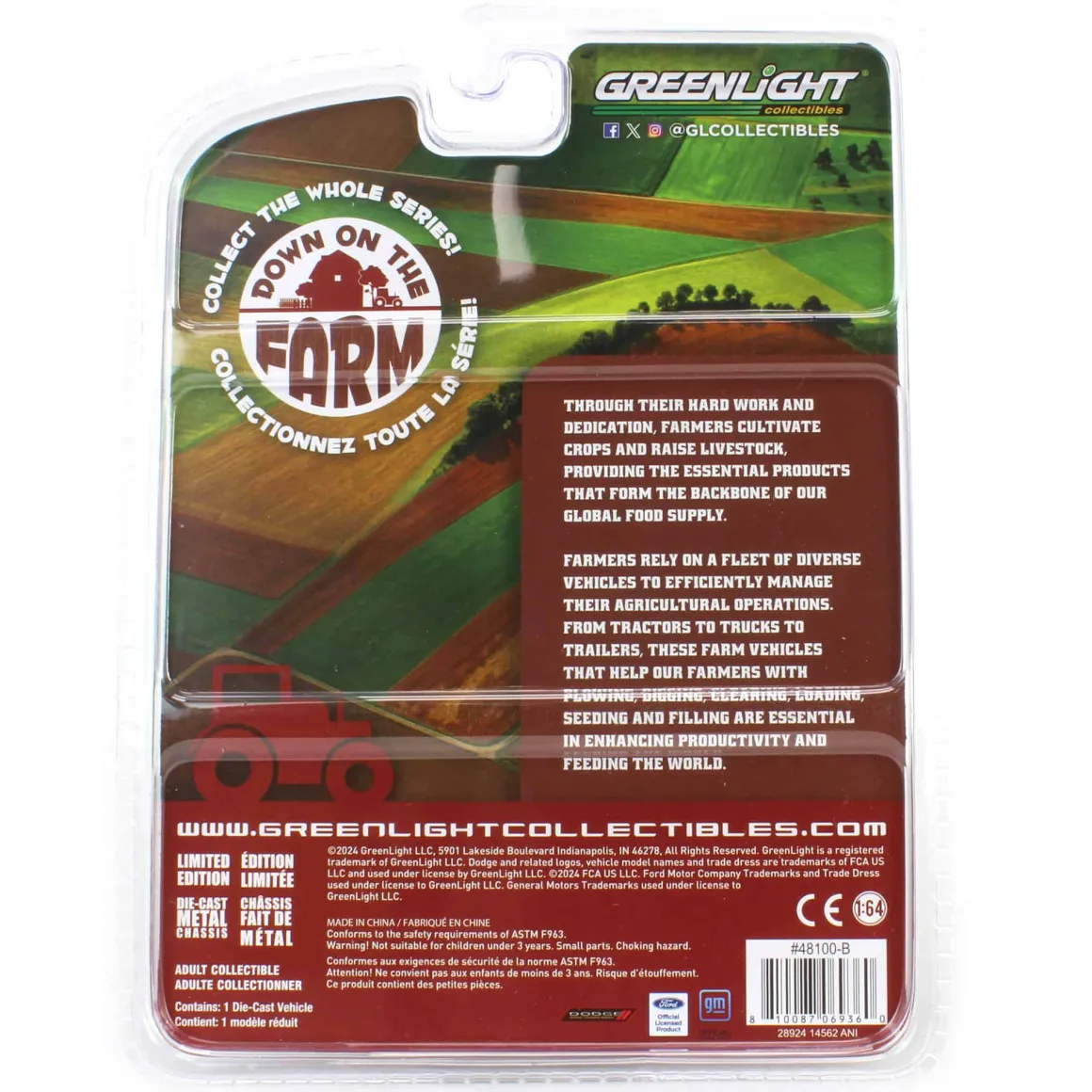Green Chrome Super Chase ~ 1/64 1964 Dodge D-200 Sweptline, Turf Green & White, Down on the Farm Series 10