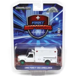 Green Machine ~ 1/64 1992 Ford F-350 Ambulance, White, Hobby Exclusive