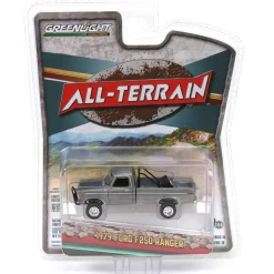 Green Machine ~ 1/64 1979 Ford F250 Ranger Lifted with Rollbar Mounted Spare Tire, Gold Metallic, All-Terrain Series 16