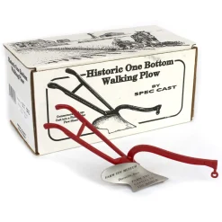 Historic One Bottom Red Frame Walking Plow, Farm Toy Museum