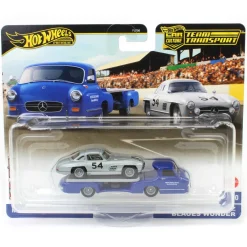 Hot Wheels Premium Team Transport 1955 Mercedes-Benz Blaues Wunder with Mercedes-Benz 300 SL