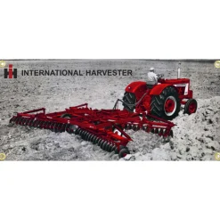 IH Farmall 806 with Disk 30in x 13.5in Vinyl Banner