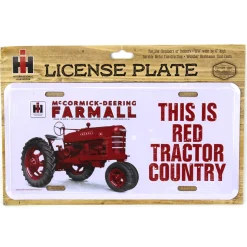 IH Farmall M "This is Red Tractor Country" Metal License Plate, 11.875in x 6in
